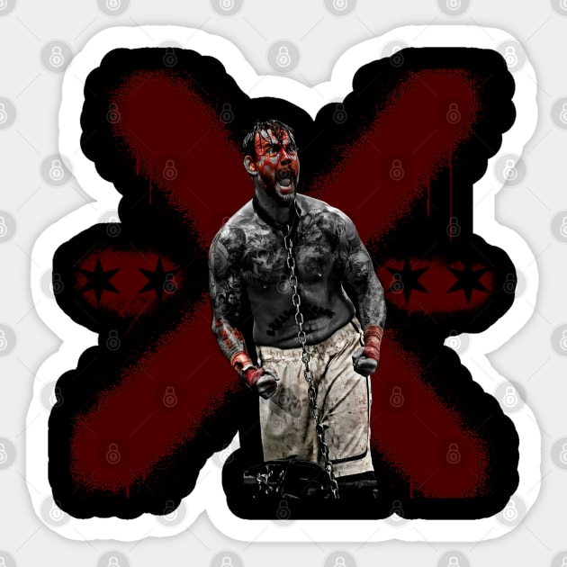 CM Punk "Blood Series" Sticker by WrestlingThrowbacks